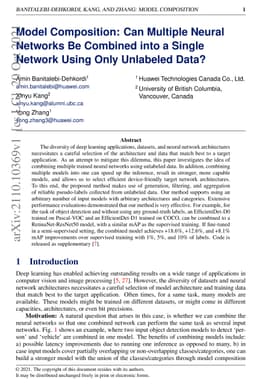 Model Composition: Can Multiple Neural Networks Be Combined into a
  Single Network Using Only Unlabeled Data?