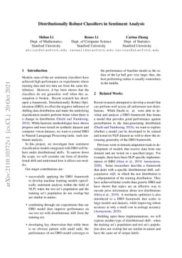 Distributionally Robust Classifiers in Sentiment Analysis