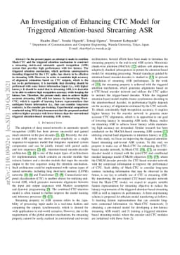An Investigation of Enhancing CTC Model for Triggered Attention-based
  Streaming ASR