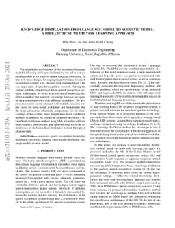 Knowledge distillation from language model to acoustic model: a
  hierarchical multi-task learning approach
