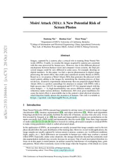 Moiré Attack (MA): A New Potential Risk of Screen Photos