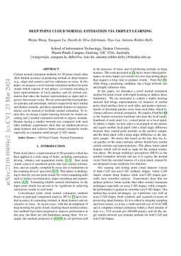Deep Point Cloud Normal Estimation via Triplet Learning