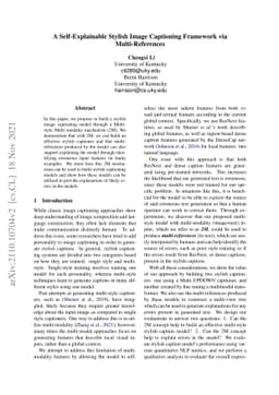 A Self-Explainable Stylish Image Captioning Framework via
  Multi-References