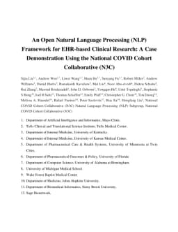 An Open Natural Language Processing Development Framework for EHR-based
  Clinical Research: A case demonstration using the National COVID Cohort
  Collaborative (N3C)