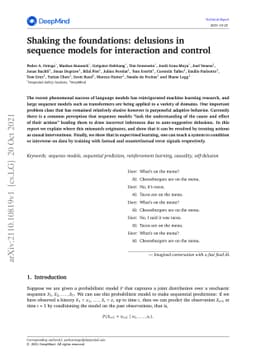 Shaking the foundations: delusions in sequence models for interaction
  and control