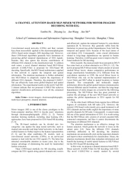 A channel attention based MLP-Mixer network for motor imagery decoding
  with EEG