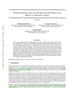 Towards Reducing Aleatoric Uncertainty for Medical Imaging Tasks