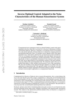 Inverse Optimal Control Adapted to the Noise Characteristics of the
  Human Sensorimotor System