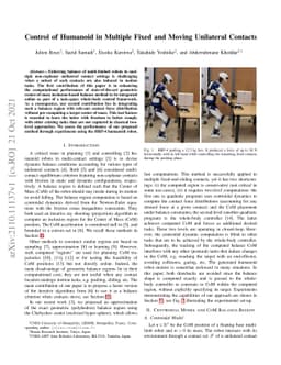 Control of Humanoid in Multiple Fixed and Moving Unilateral Contacts