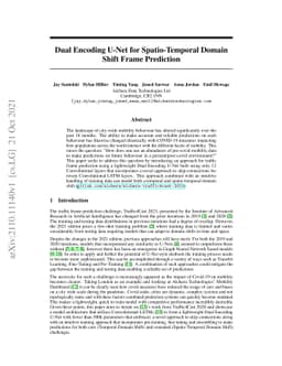 Dual Encoding U-Net for Spatio-Temporal Domain Shift Frame Prediction