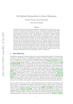 On Optimal Interpolation In Linear Regression