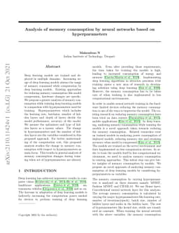 Analysis of memory consumption by neural networks based on
  hyperparameters
