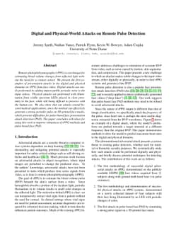 Digital and Physical-World Attacks on Remote Pulse Detection