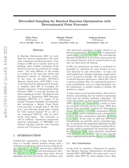 Diversified Sampling for Batched Bayesian Optimization with
  Determinantal Point Processes