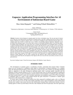 Gapoera: Application Programming Interface for AI Environment of
  Indonesian Board Game