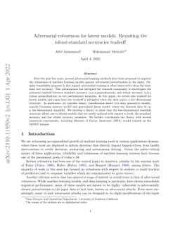 Adversarial robustness for latent models: Revisiting the robust-standard
  accuracies tradeoff