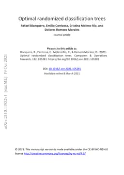 Optimal randomized classification trees