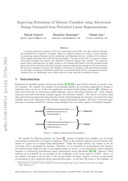 Improving Robustness of Malware Classifiers using Adversarial Strings
  Generated from Perturbed Latent Representations