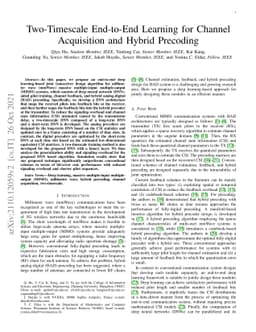 Two-Timescale End-to-End Learning for Channel Acquisition and Hybrid
  Precoding
