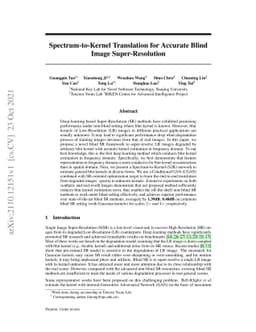 Spectrum-to-Kernel Translation for Accurate Blind Image Super-Resolution