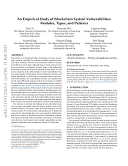 An Empirical Study of Blockchain System Vulnerabilities: Modules, Types,
  and Patterns
