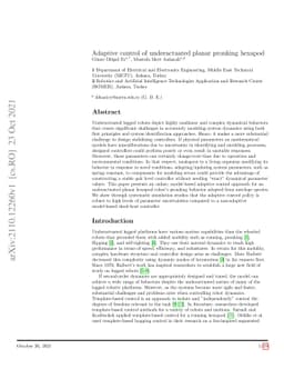 Adaptive Control of Underactuated Planar Pronking Hexapod
