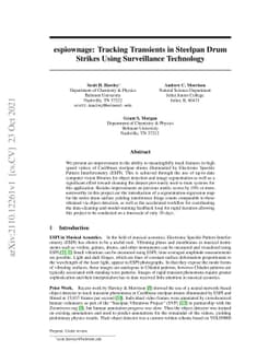 espiownage: Tracking Transients in Steelpan Drum Strikes Using
  Surveillance Technology