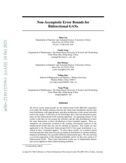 Non-Asymptotic Error Bounds for Bidirectional GANs