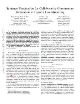 Sentence Punctuation for Collaborative Commentary Generation in Esports
  Live-Streaming