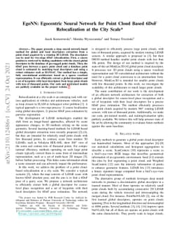 EgoNN: Egocentric Neural Network for Point Cloud Based 6DoF
  Relocalization at the City Scale