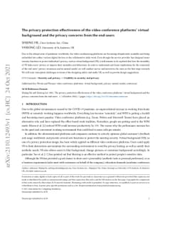 The privacy protection effectiveness of the video conference platforms'
  virtual background and the privacy concerns from the end-users