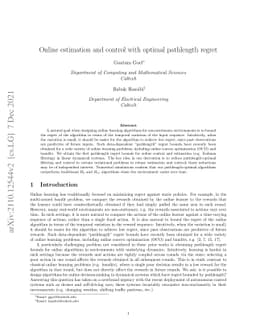 Online estimation and control with optimal pathlength regret