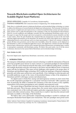 Towards Blockchain-enabled Open Architectures for Scalable Digital Asset
  Platforms