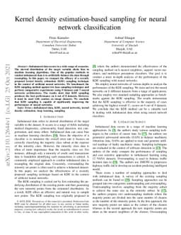Kernel density estimation-based sampling for neural network
  classification