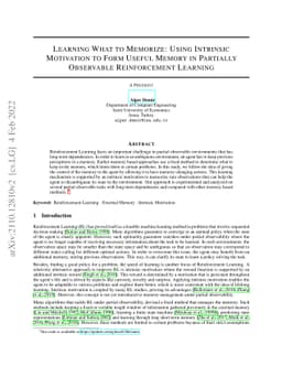 Learning What to Memorize: Using Intrinsic Motivation to Form Useful
  Memory in Partially Observable Reinforcement Learning