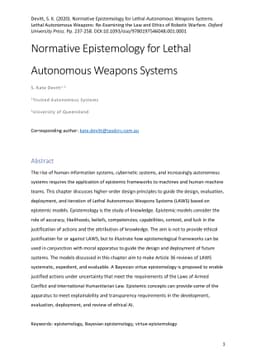 Normative Epistemology for Lethal Autonomous Weapons Systems