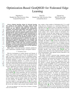 Optimization-Based GenQSGD for Federated Edge Learning