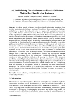 An Evolutionary Correlation-aware Feature Selection Method for
  Classification Problems