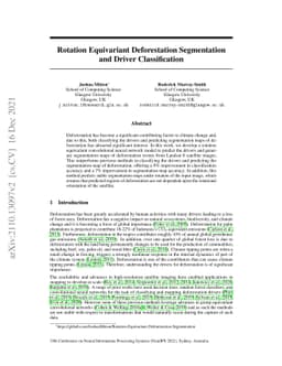 Rotation Equivariant Deforestation Segmentation and Driver
  Classification