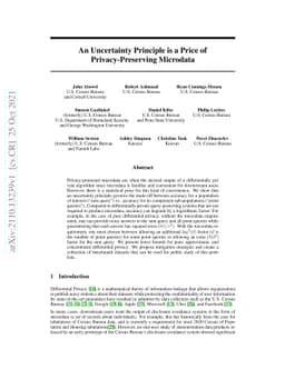 An Uncertainty Principle is a Price of Privacy-Preserving Microdata