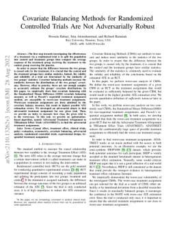 Covariate Balancing Methods for Randomized Controlled Trials Are Not
  Adversarially Robust