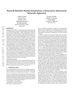 Towards Realistic Market Simulations: a Generative Adversarial Networks
  Approach