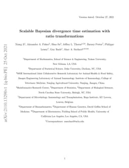 Scalable Bayesian divergence time estimation with ratio transformations
