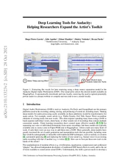 Deep Learning Tools for Audacity: Helping Researchers Expand the
  Artist's Toolkit