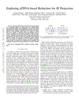 Exploring eFPGA-based Redaction for IP Protection