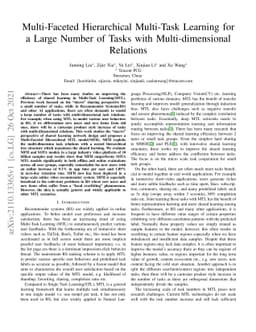 Multi-Faceted Hierarchical Multi-Task Learning for a Large Number of
  Tasks with Multi-dimensional Relations
