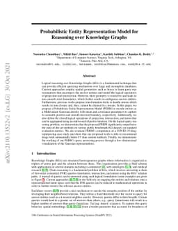Probabilistic Entity Representation Model for Reasoning over Knowledge
  Graphs