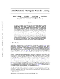 Online Variational Filtering and Parameter Learning