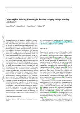 Cross-Region Building Counting in Satellite Imagery using Counting
  Consistency