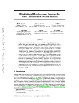 Distributional Reinforcement Learning for Multi-Dimensional Reward
  Functions
